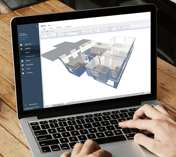 3D commercial property model in Xactimate